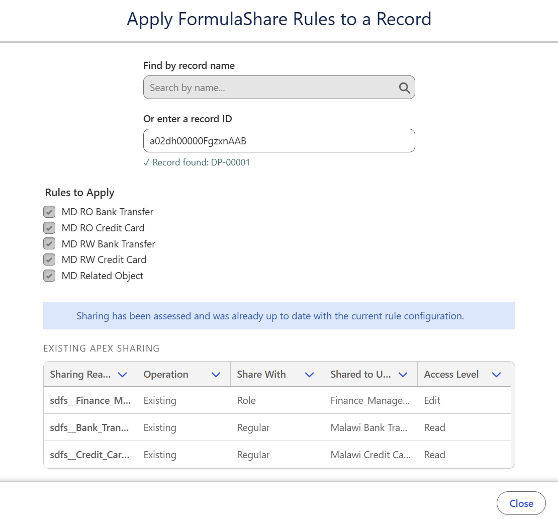 Apply Rules no changes needed