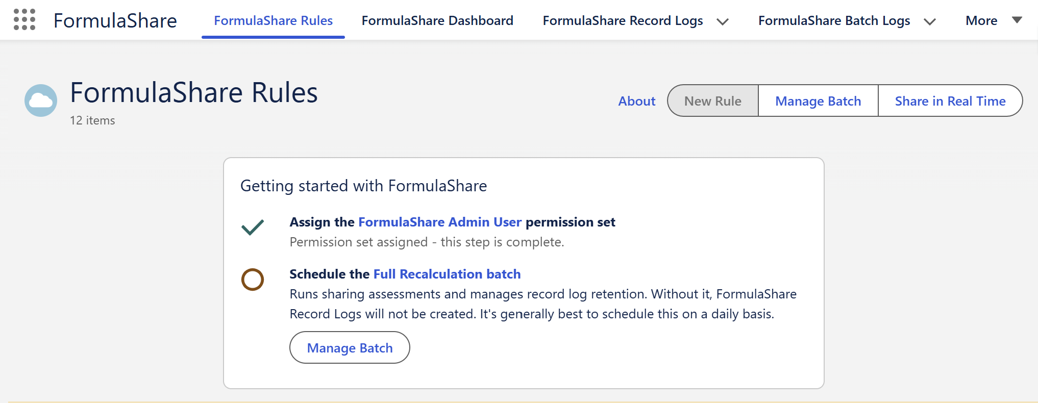 Getting started prompt showing batch step