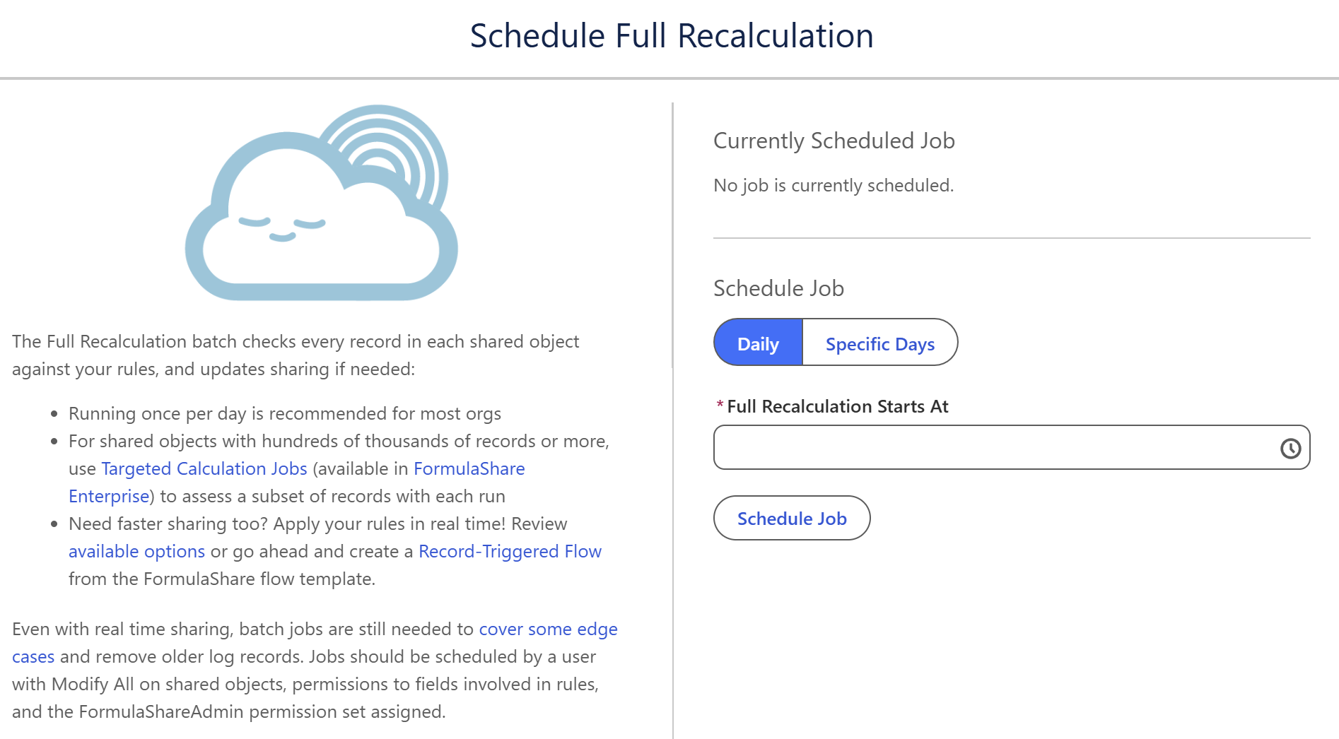 Batch scheduling dialog