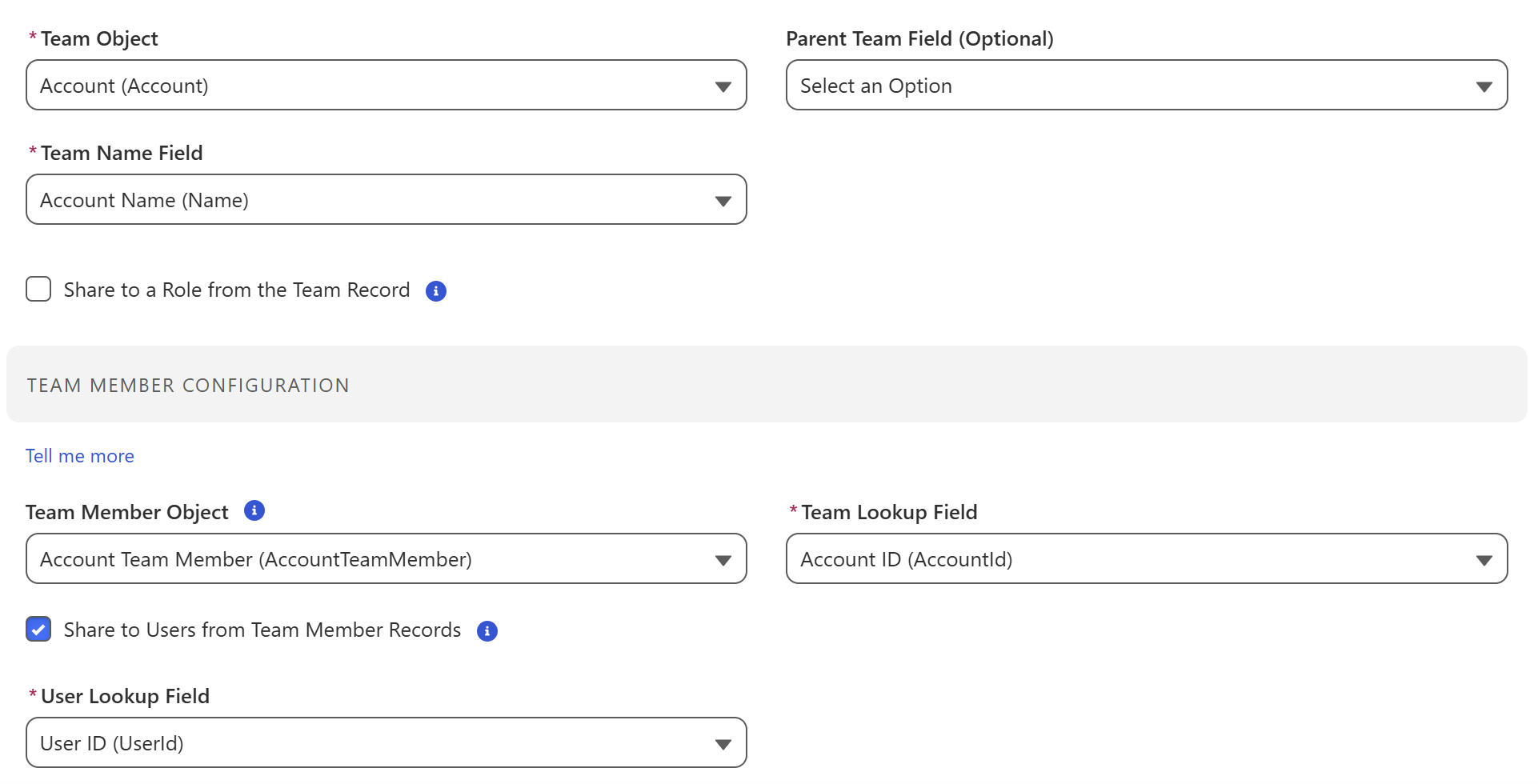 Account Team Mapping – current account team members